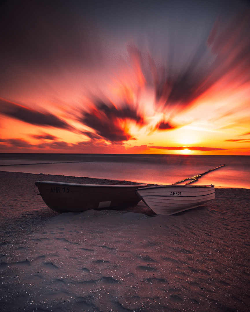 Himmelsröte am Ahrenshooper Strand 