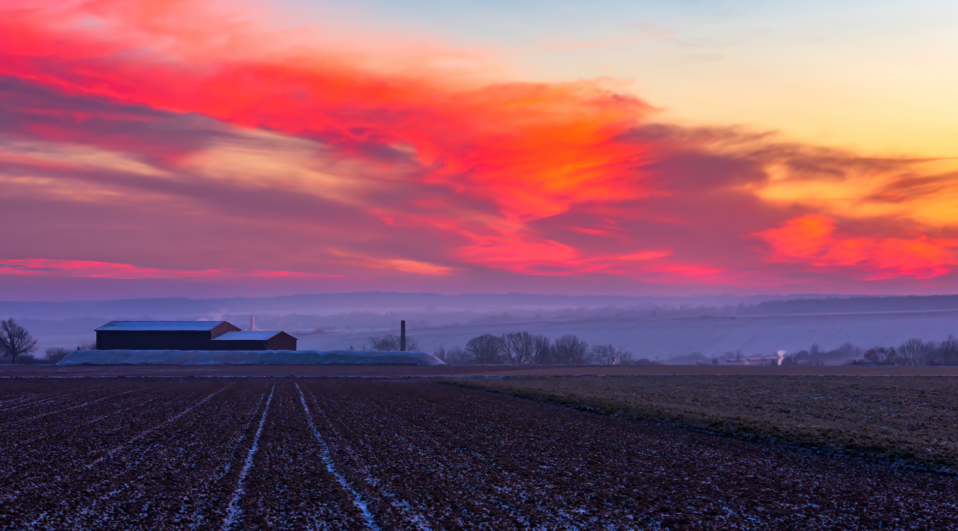 Himmelsröte gestern Morgen bei Westerode