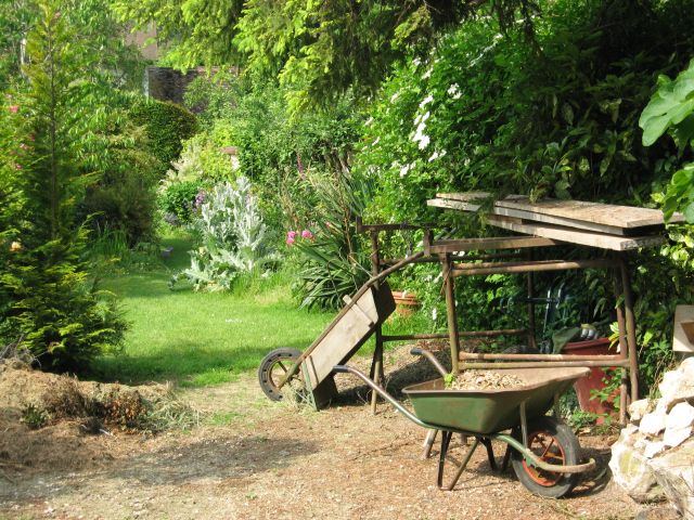 hinten im Garten