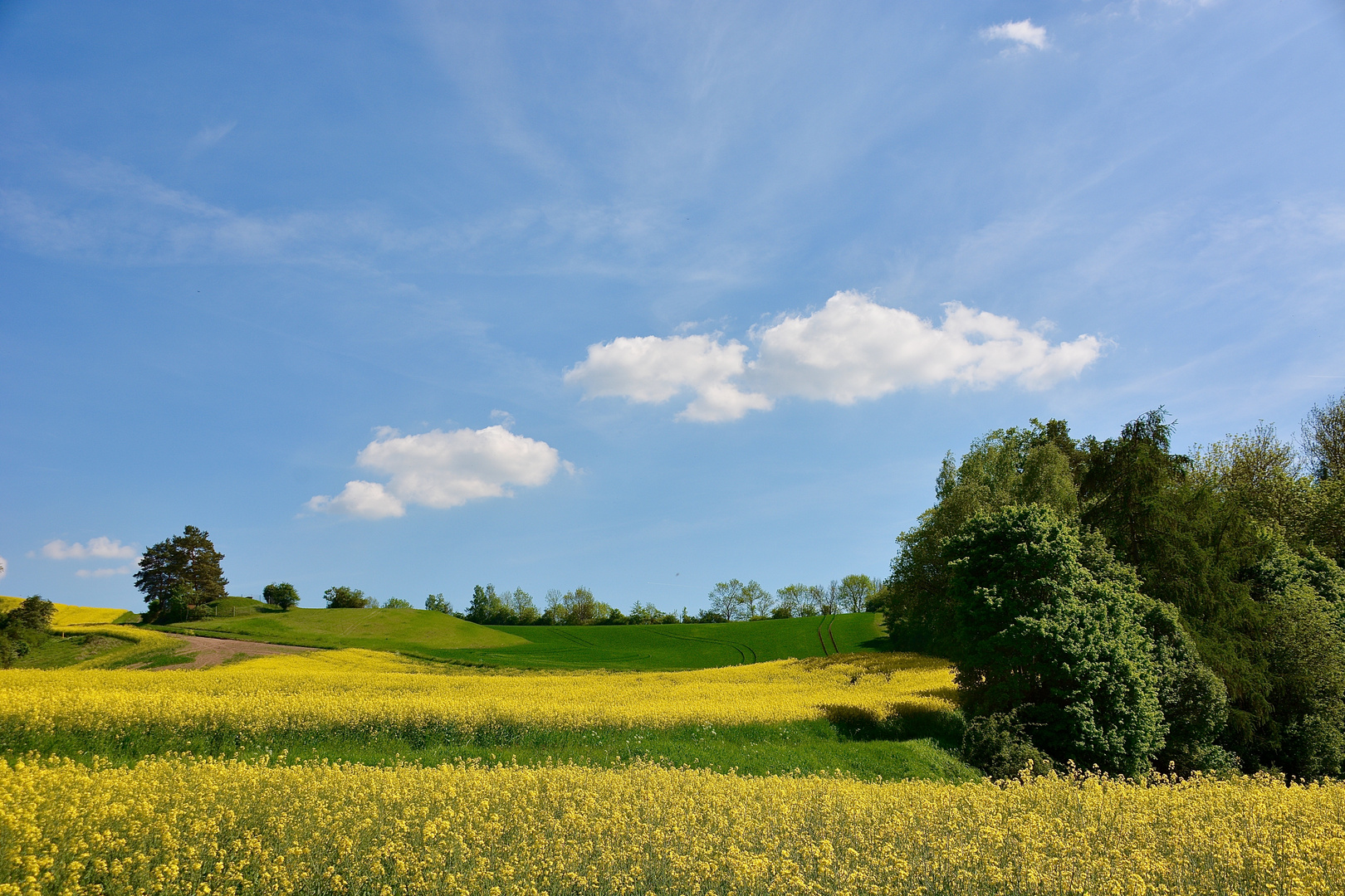 Hinter den sieben Bergen werden die Wolken in den HImmel geblasen