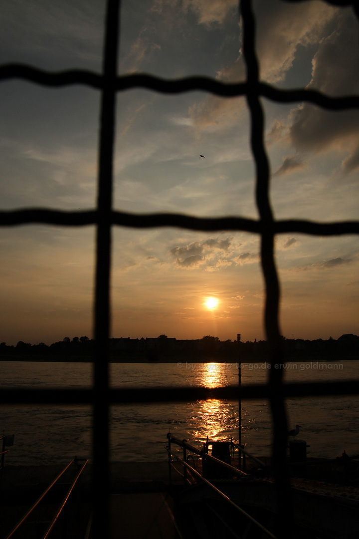 hinter Gittern - Sonnenuntergang Düsseldorf