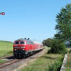 Hintere Höllentalbahn mit Radelzug bei der Einfahrt Bf Döggingen 23.8.2017