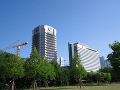 Hinterm Park erwacht die Skyline