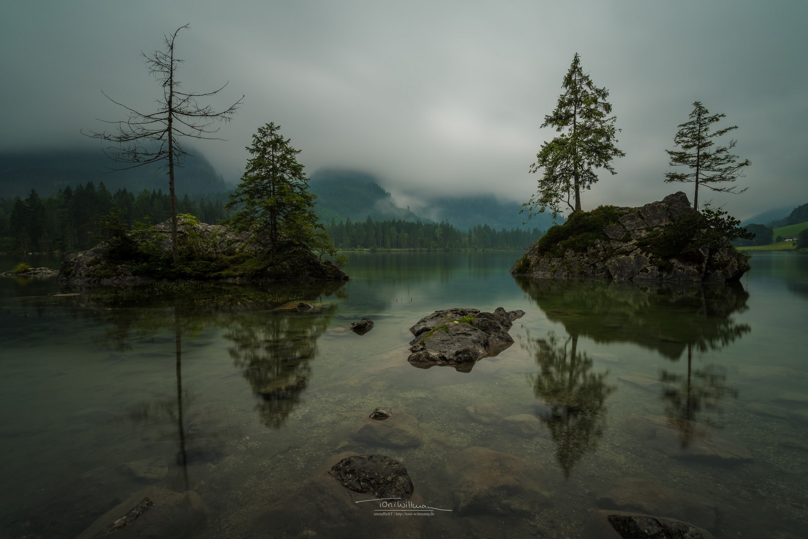 Hintersee bei Ramsau bei leichtem Nebel