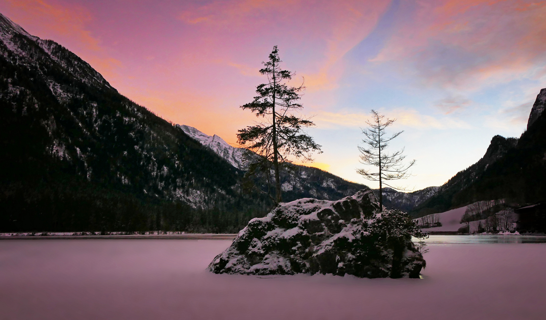 Hintersee im abendlichen Winterglanze....