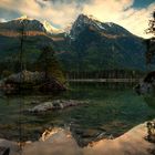 Hintersee mit Hochkalter in der Abendsonne