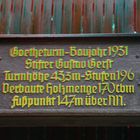 Hinweisschild am Goetheturm in Frankfurt