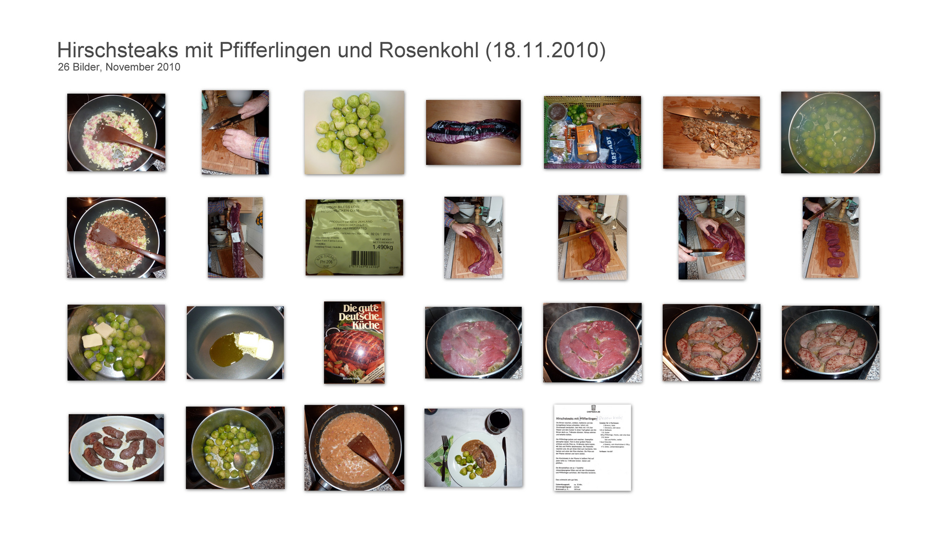 Hirschsteaks mit Pfifferlingen und Rosenkohl