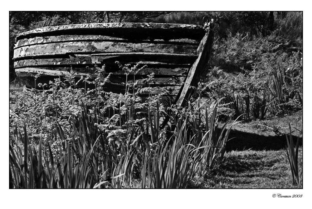 ... his boat again... bw ...