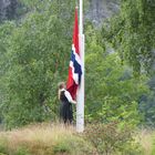 Hissen der norwegischen Flagge