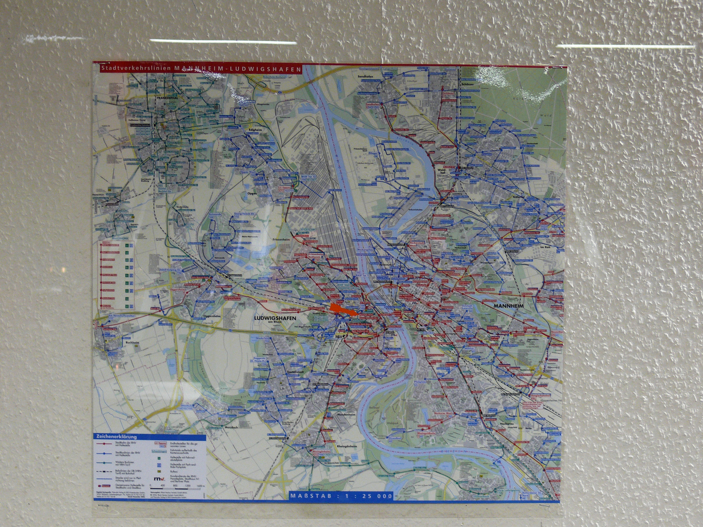 hist. Linienplan aus Mannheim/Ludwigshafen