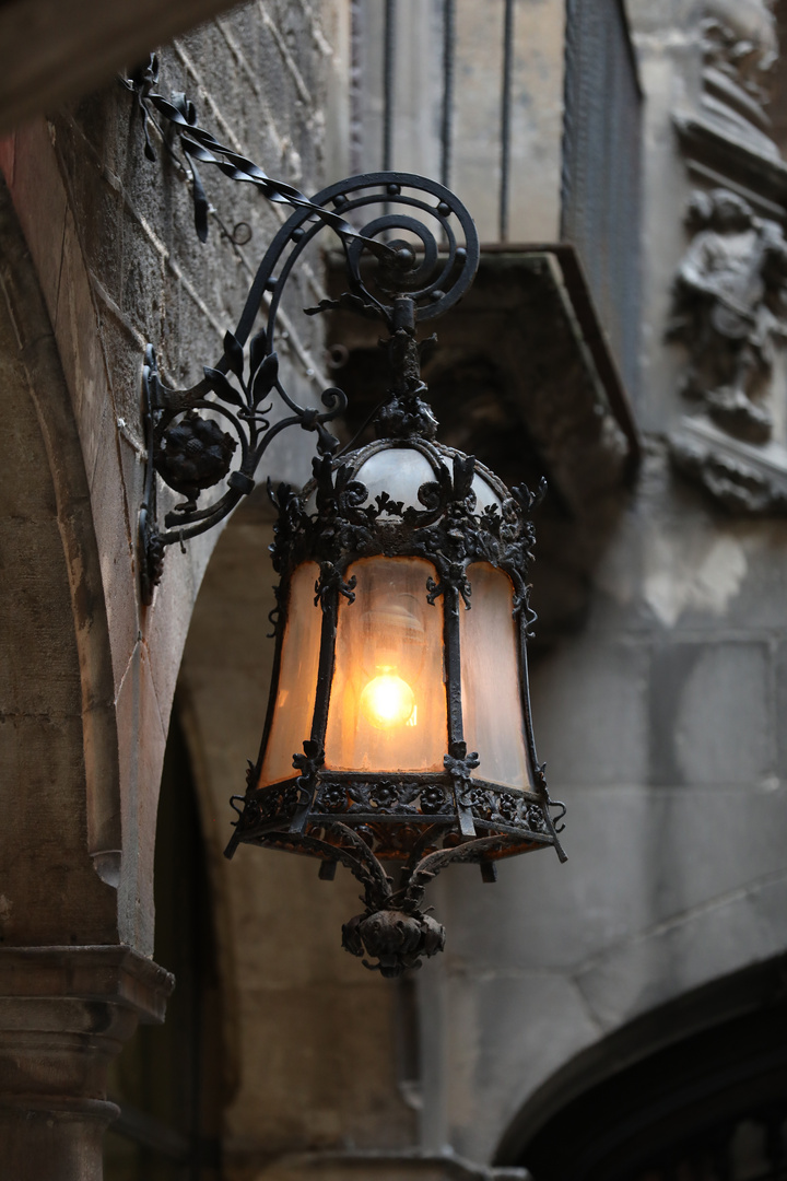 Historical Lantern in Barcelona, Spain