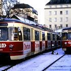 historisch Linz Lokalbahnhof am 1.12.1990 