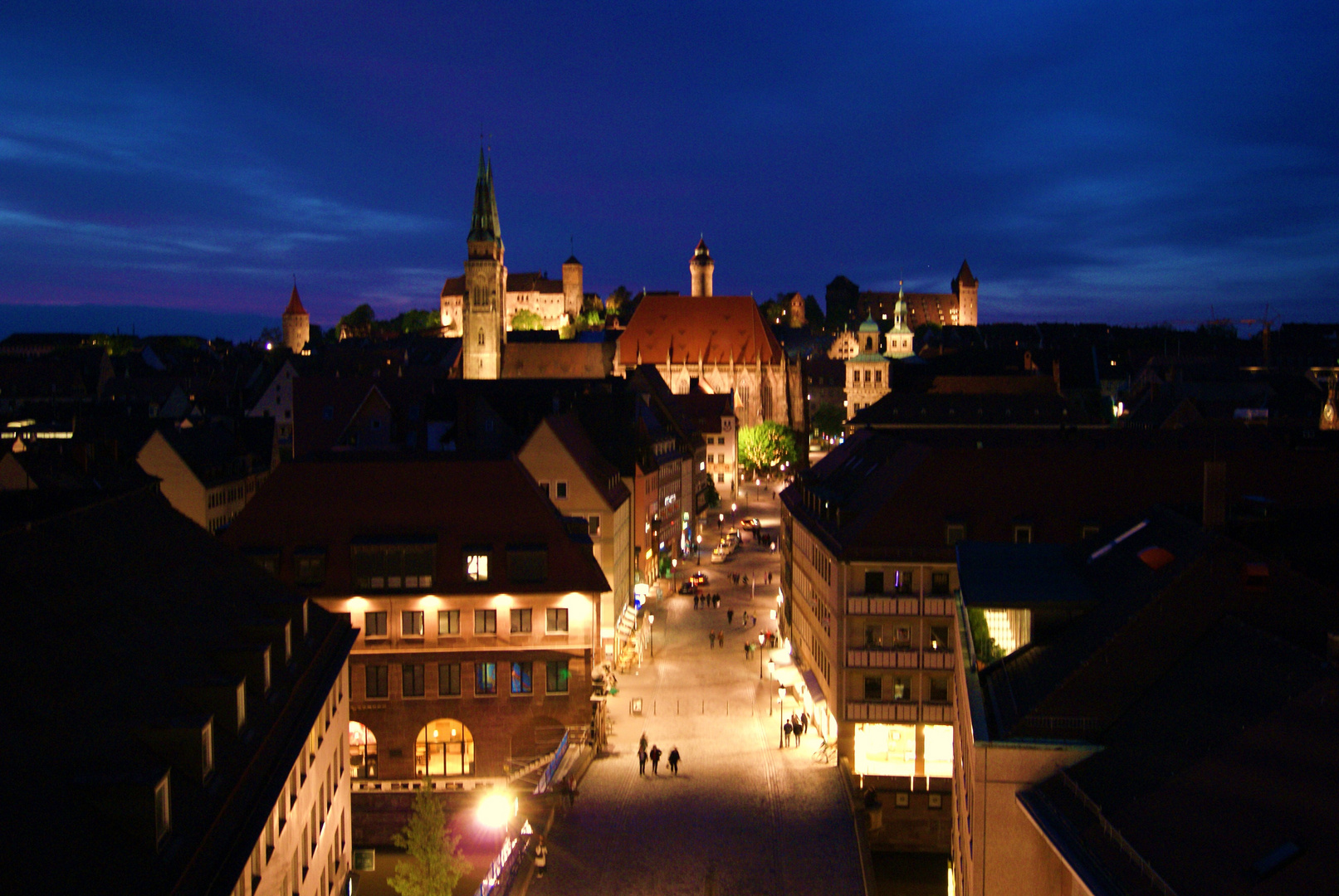 historische Altstadt Nürnberg bei Nacht