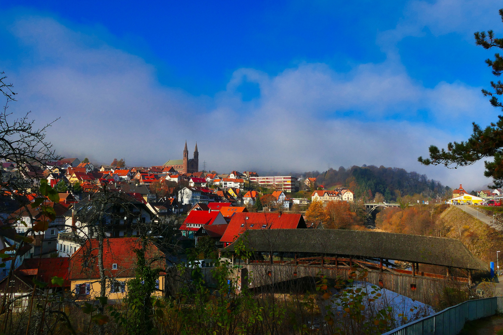 Historische Holzbrücke in Forbach 