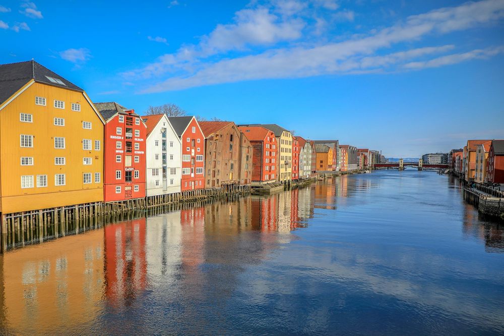 Historische Lagerhäuser in Trondheim