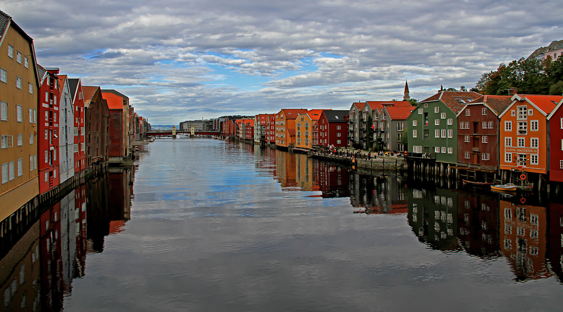 Historische Speicherhäuser in Trondheim.