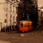Historische Strassenbahn aus den 1930er Jahren in Mailand