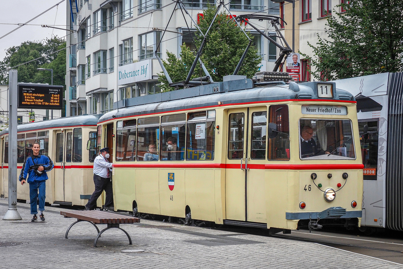 Historische Straßenbahn in Rostock