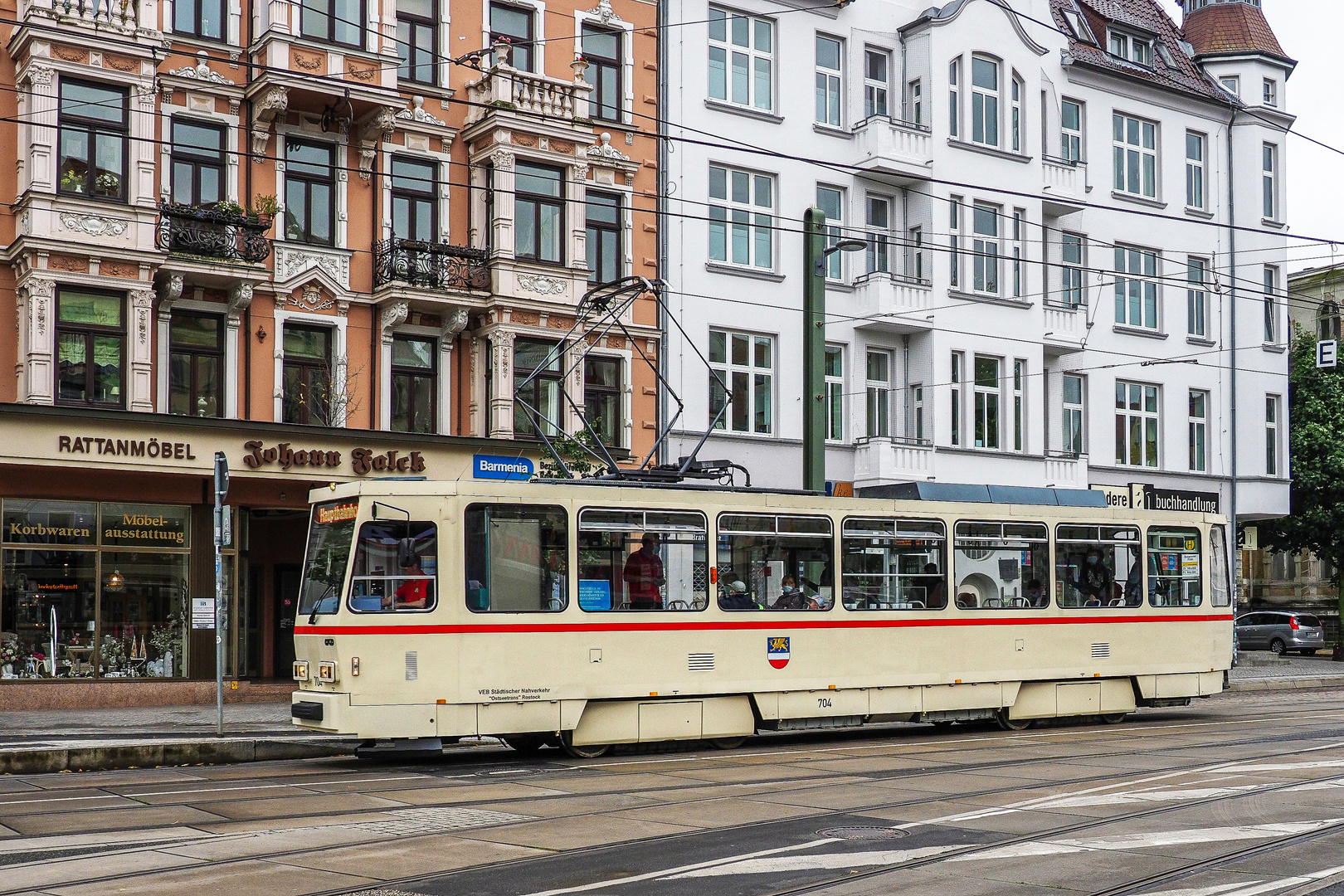 Historische Straßenbahn in Rostock