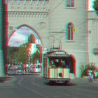 Historische Straßenbahn vorm Nauener Tor in Potsdam