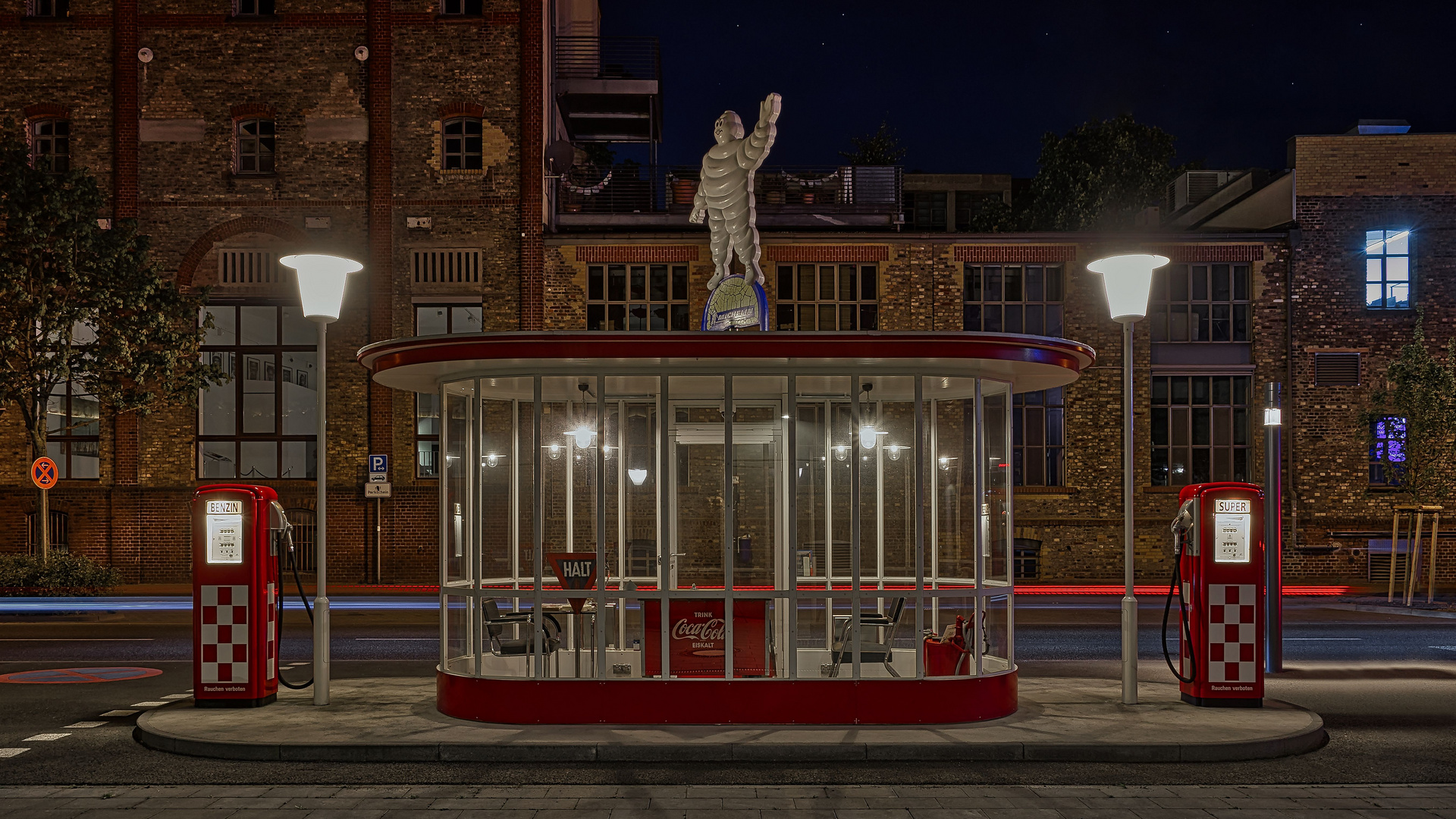 Historische Tankstelle in Frankfurt am Main