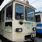 historische Triebwagen d. Strecke Aigle-Leysin