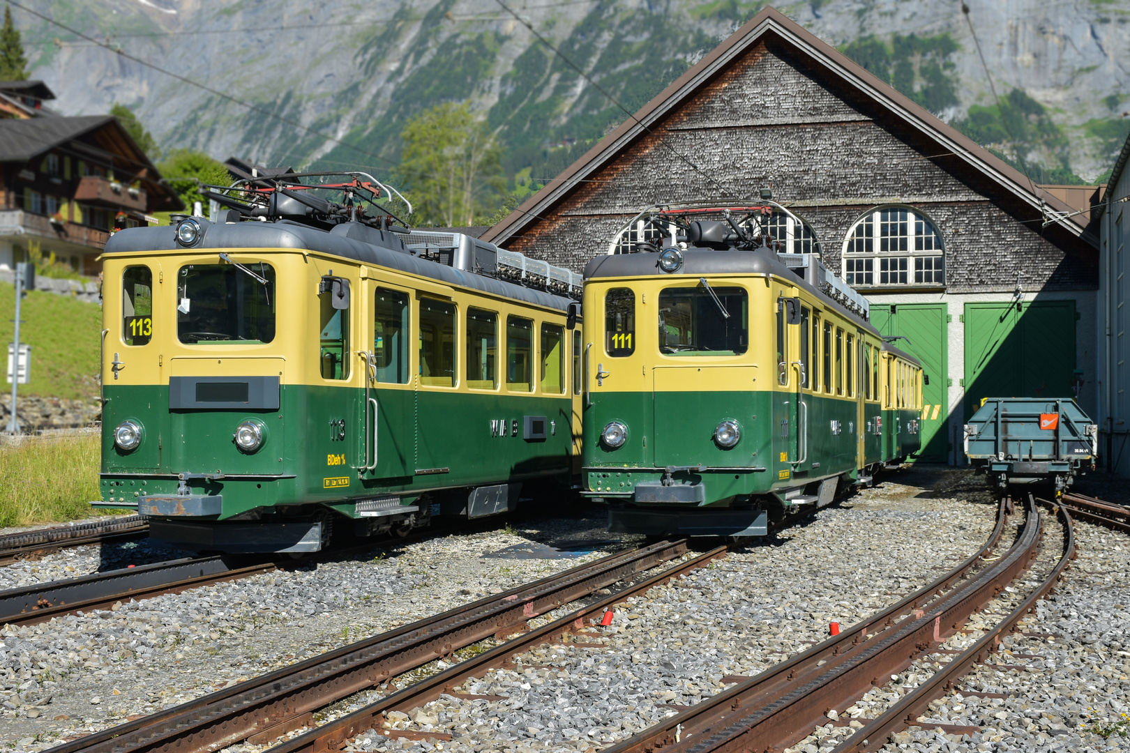 Historische Züge der Berner Oberland Bahn