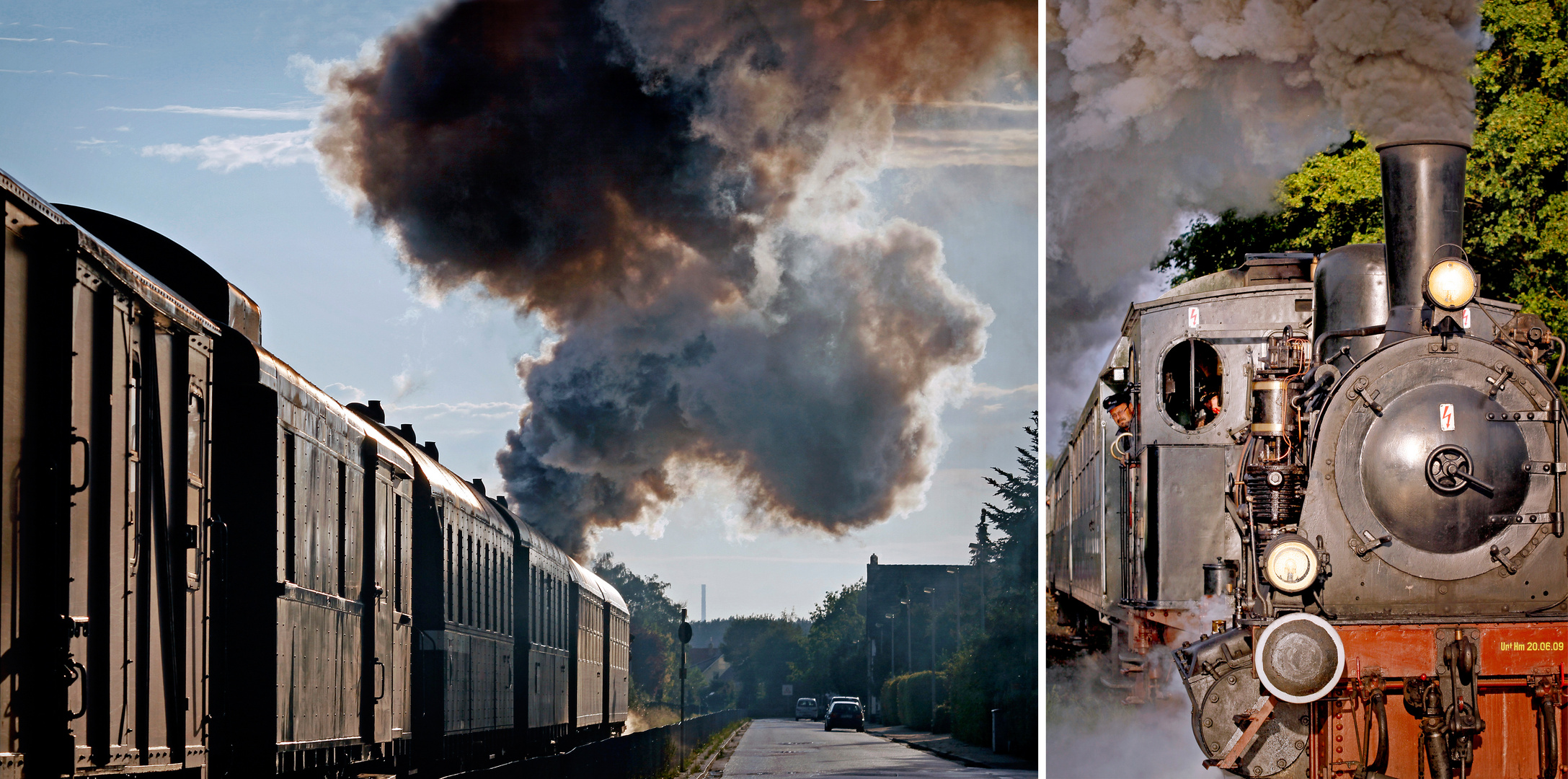 Historischer Eisenbahnzug mit Dampflok