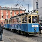 Historischer Trambahnzug zur Eröffnung der neuen Tramschleife München-Pasing