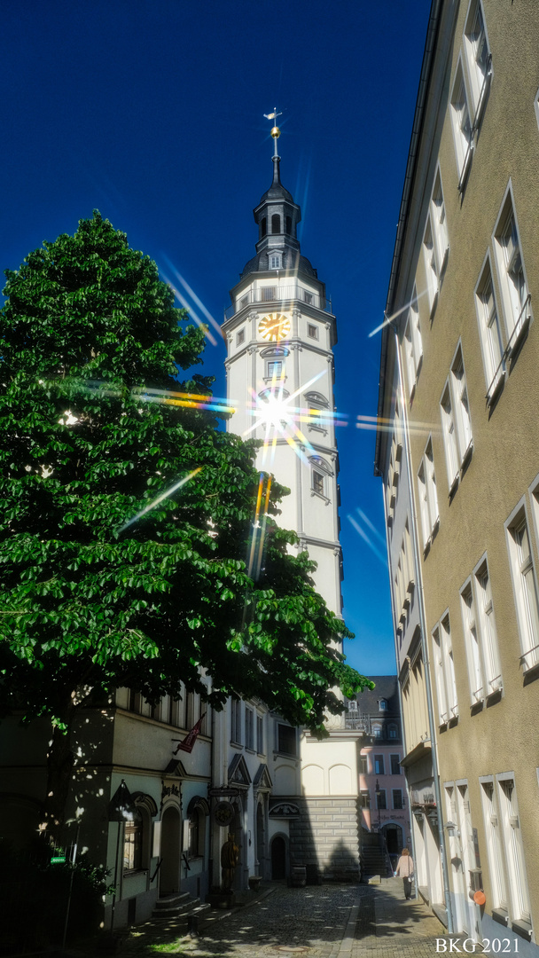 Historisches Rathaus Gera in der Morgensonne