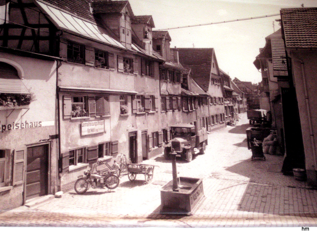 Historisches Wangen anno 1930: Blick in die Lange Gasse