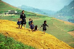 Hmong-Familie. Sapa, Vietnam