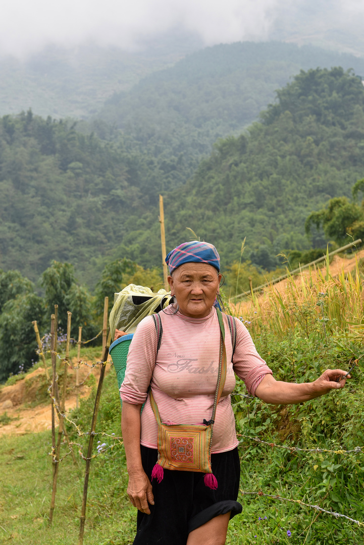 Hmong-Frauen am Wegesrand 03