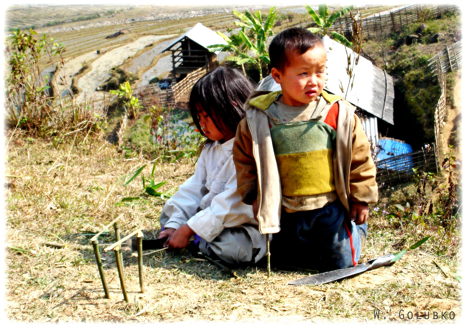 Hmong-Kinder von Sa Pa (Vietnam)
