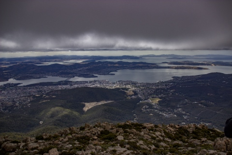 Hobart und Umgebung bei Schlechtwetter