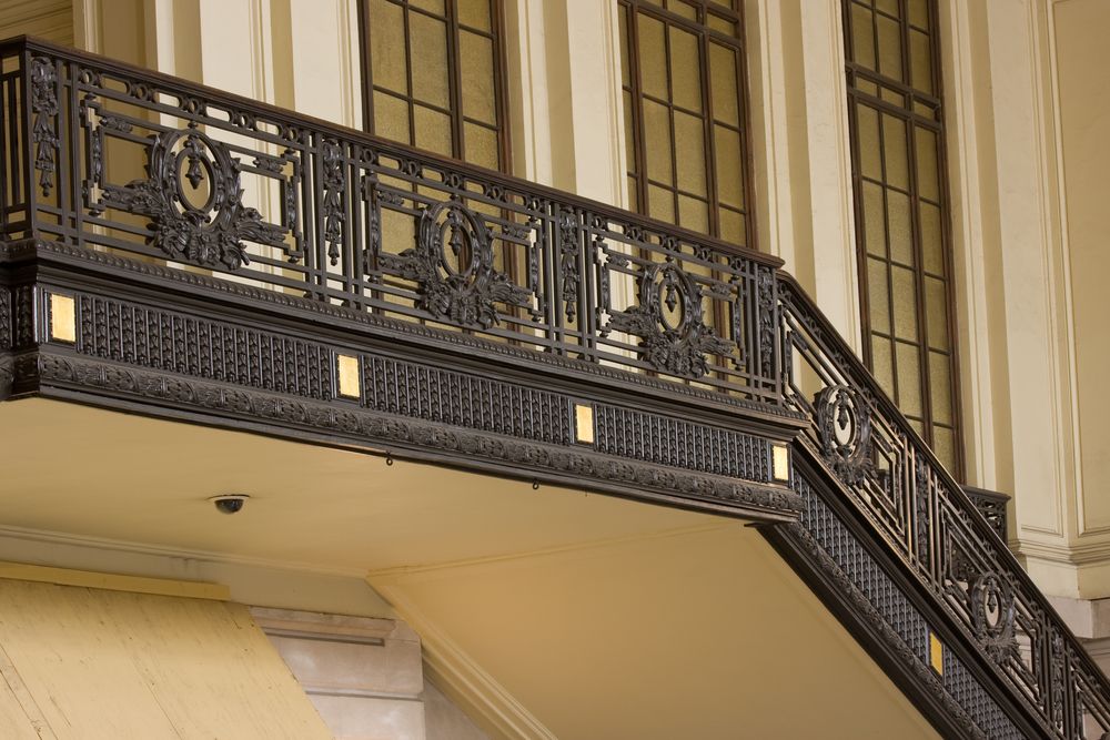 Hoboken Terminal 2. Cast iron railing.