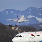 Hochbetrieb - Airport Innsbruck - im Winter