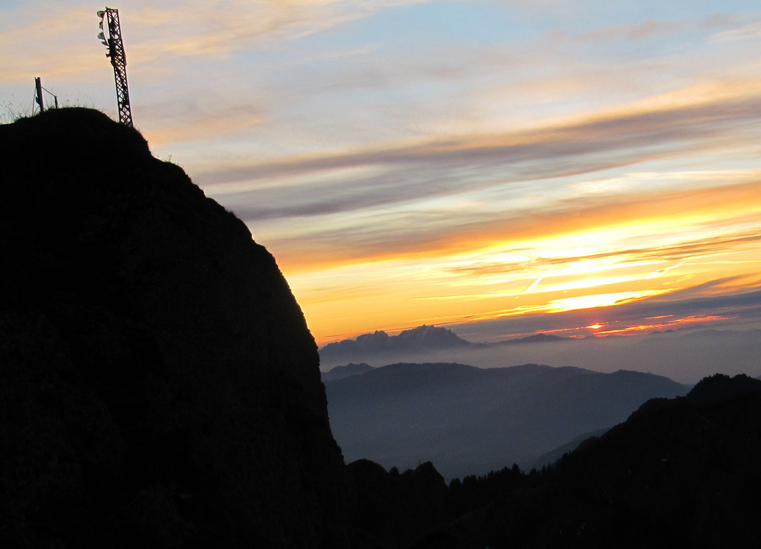 Hochgrat mit Abendrot