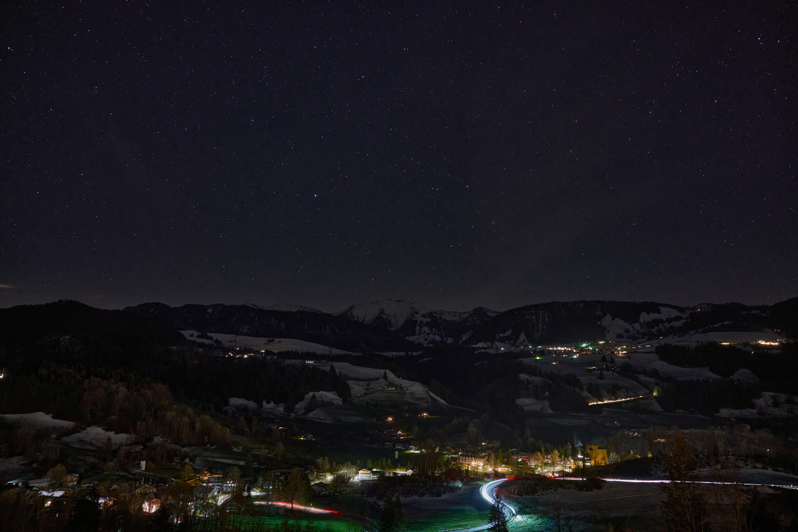 Hochgrat mit Sternen, von Oberstaufen aus