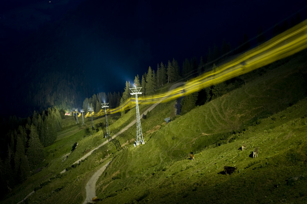 Hochgratbahn bei Nacht