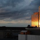 Hochhäuser in Dortmund im Abendlicht