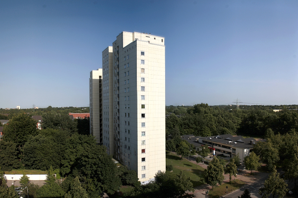 Hochhaus, aus dem 9. Stockwerk gesehen