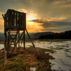 Hochsitz im Abendlicht