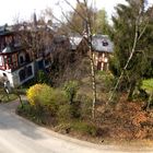 Hochstativ-Tilt-Shift-Aufnahme Haus Neuglück Königswinter mit Fisheye