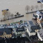 Hochwasser 2011 Mittelrhein Blick auf St. Goarshausen.
