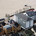 Hochwasser 2011 Mittelrhein Blick auf St. Goarshausen
