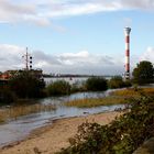 Hochwasser am Elbstrand in Hamburg Blankenese