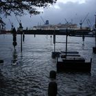 Hochwasser am Fischmarkt in Hamburg