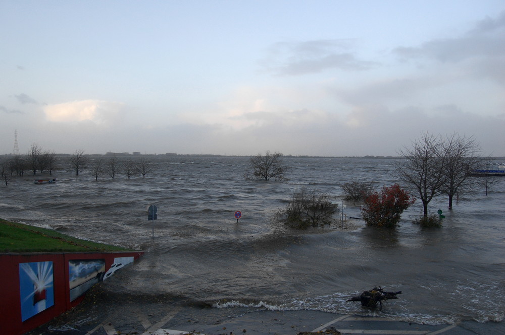 Hochwasser am Lühe-Anleger